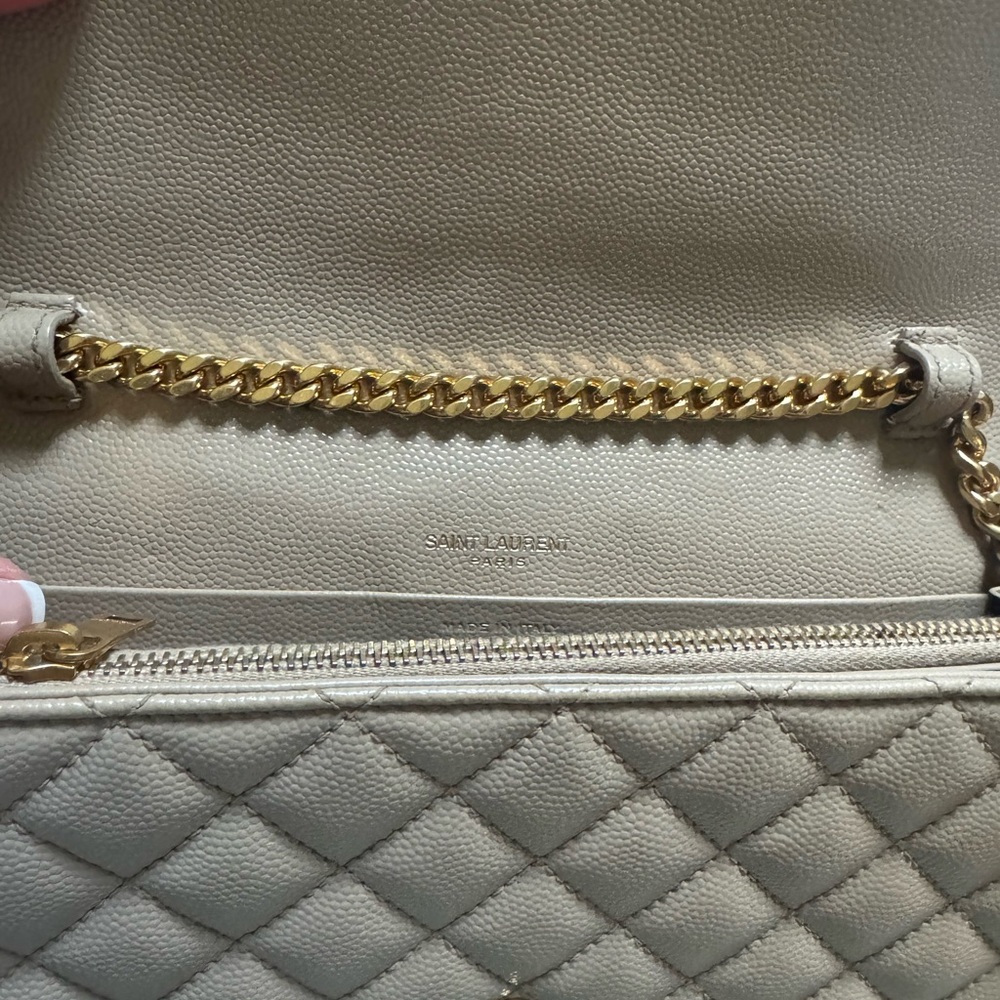 Yves Saint Laurent Quilted Taupe Crossbody Bag - Picture 3 of 8